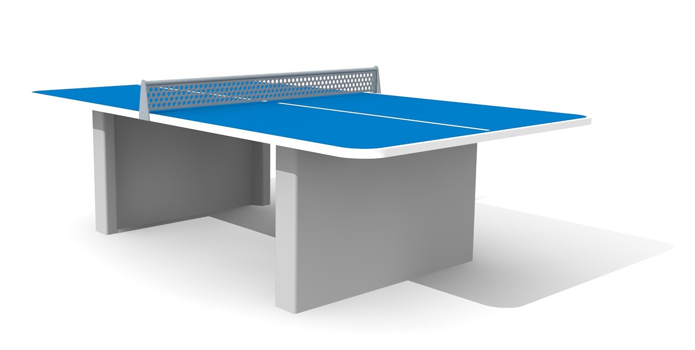 Specifiek munt Vier Table de ping-pong arrondie beton bleu : Produits - jouer : HINNEN  Equipements de jeux SA