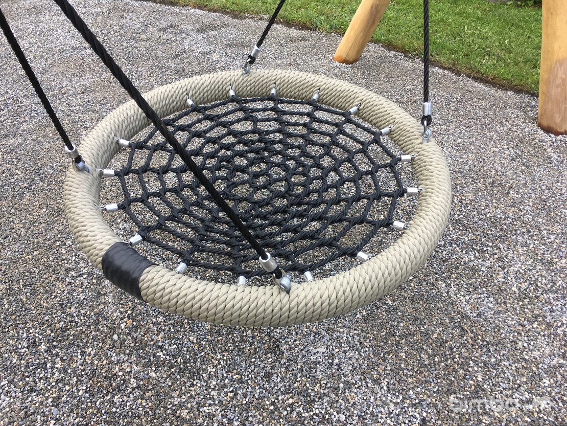 Idena 40192 Balançoire En Bois Pour Bébé Dès 1 An - Cordes Réglables, Anneaux Acier, Charge 50 Kg - Plaisir Sécurisé Et Confortable